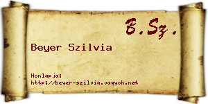 Beyer Szilvia névjegykártya