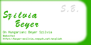 szilvia beyer business card